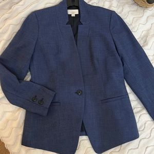 Loft dark chambray skirt and blazer suit